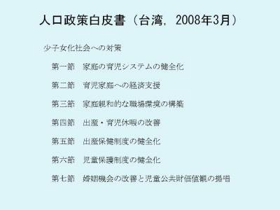 人口政策白皮書（台湾，2008年3月）